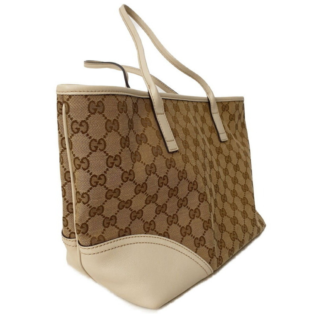 Gucci leather canvas GG Tote monogram Britt mocha Canvas brown Bag